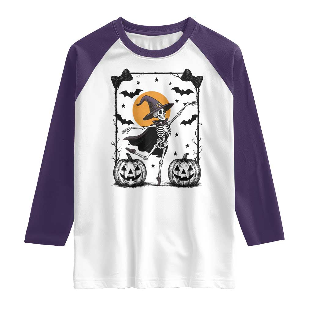 Funny Skeleton Witches Dance Ballet Raglan Shirt Halloween Gift - Wonder Print Shop