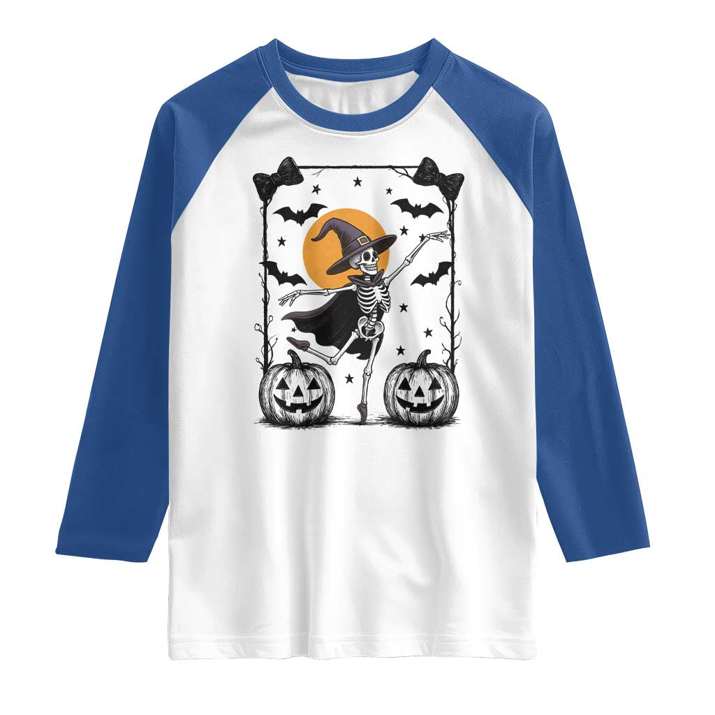 Funny Skeleton Witches Dance Ballet Raglan Shirt Halloween Gift - Wonder Print Shop