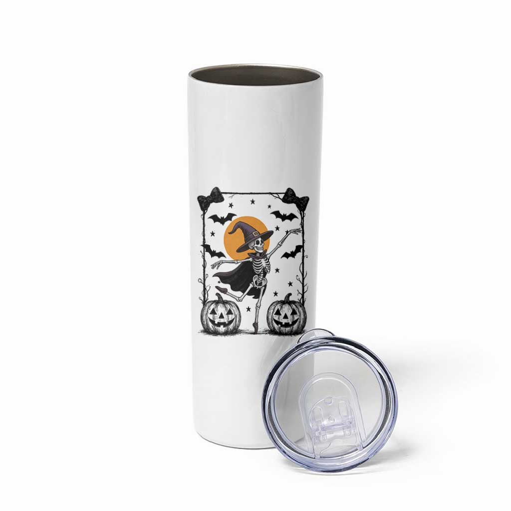 Funny Skeleton Witches Dance Ballet Skinny Tumbler Halloween Gift