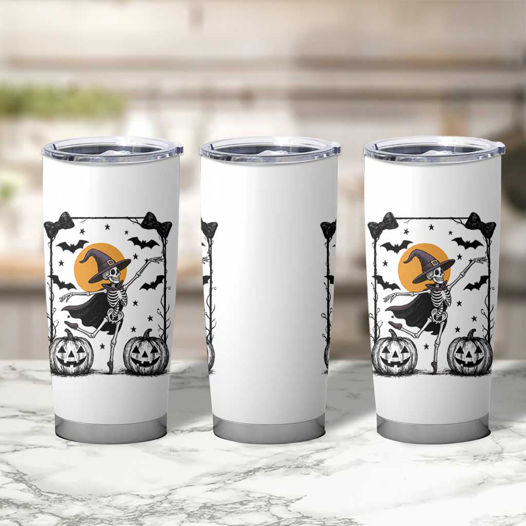 Funny Skeleton Witches Dance Ballet Tumbler Cup Halloween Gift