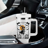 Funny Skeleton Witches Dance Ballet Tumbler With Handle Halloween Gift