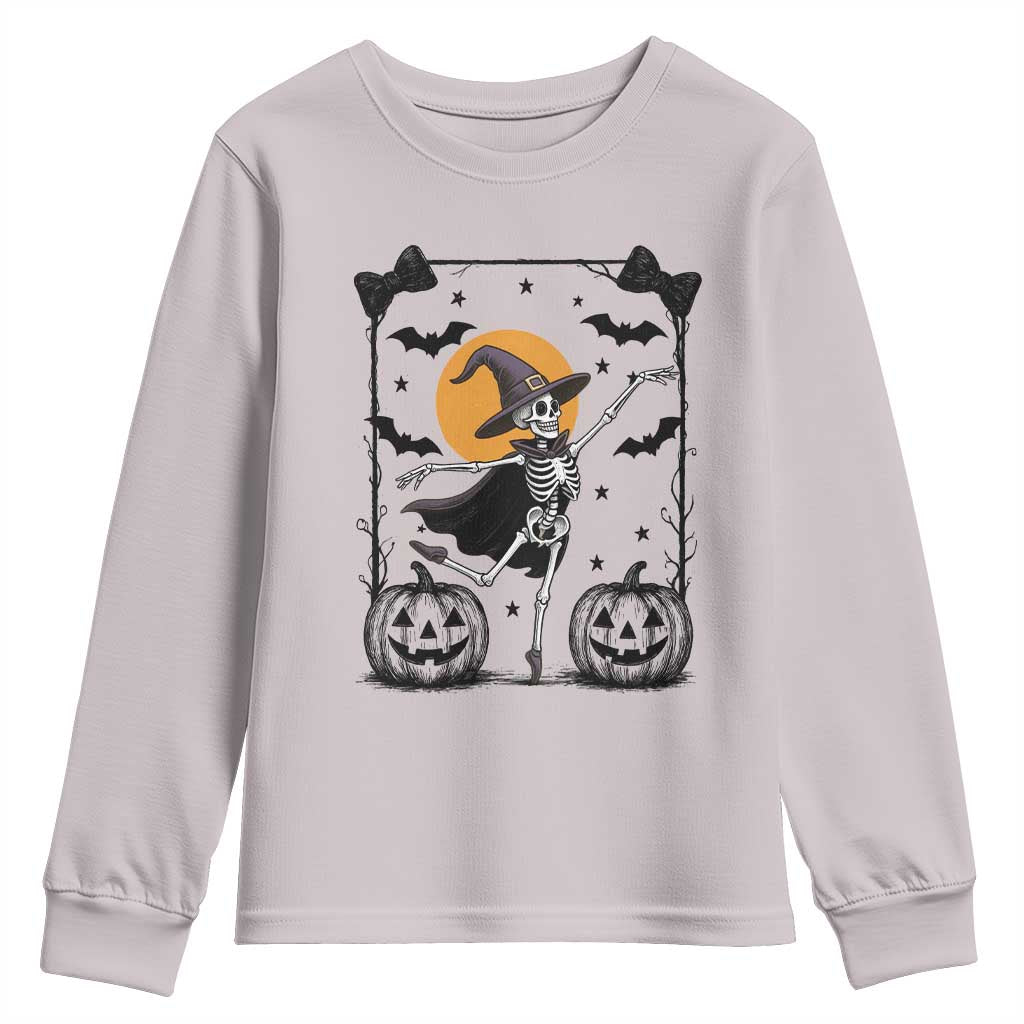 Funny Skeleton Witches Dance Ballet Youth Sweatshirt Halloween Gift - Wonder Print Shop