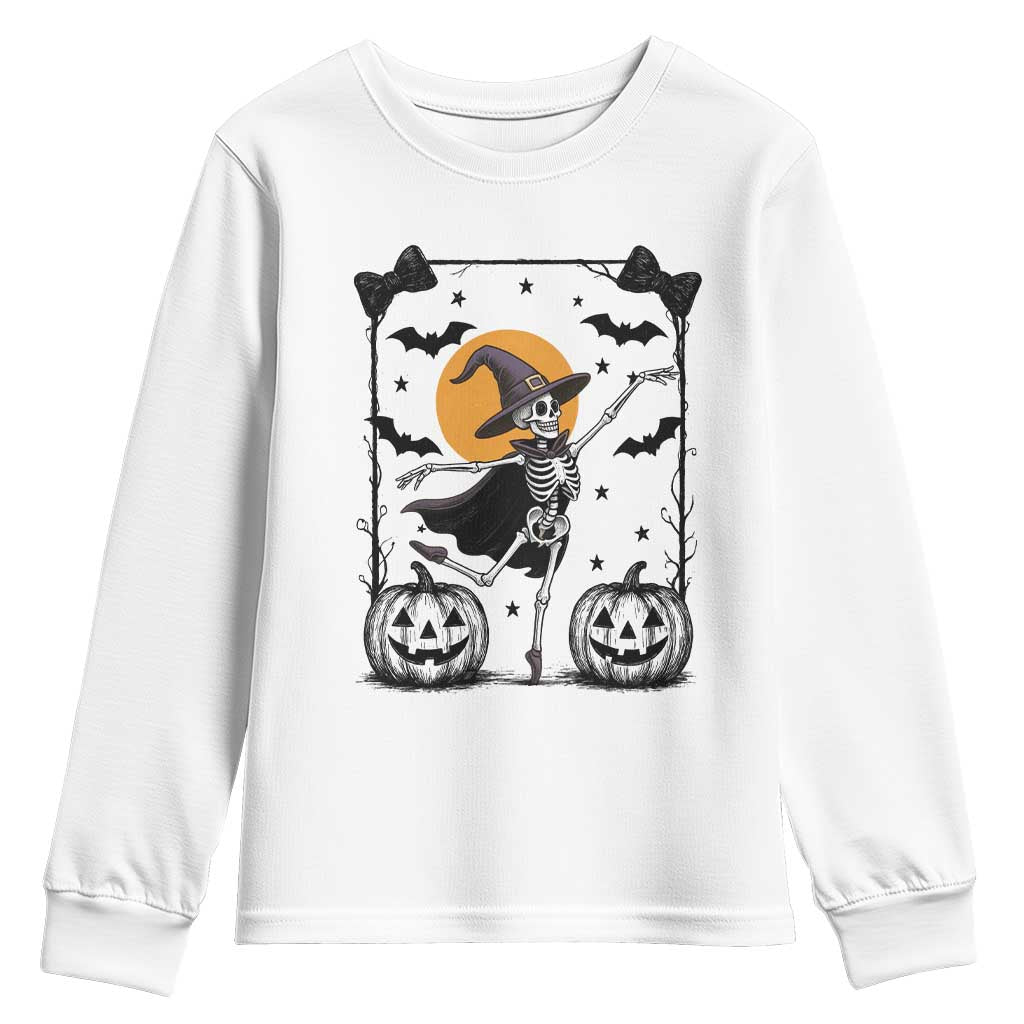 Funny Skeleton Witches Dance Ballet Youth Sweatshirt Halloween Gift - Wonder Print Shop
