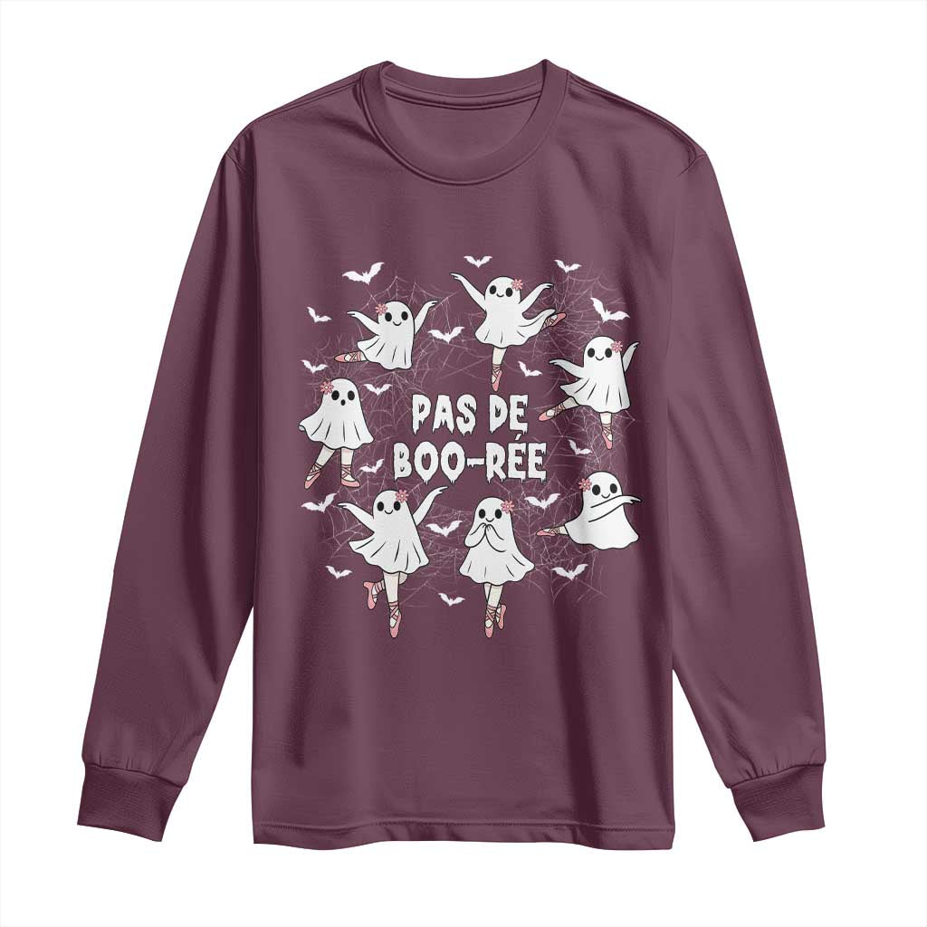 Halloween Ballet Ghost Long Sleeve Shirt Pas De Boo Ree Gift - Wonder Print Shop