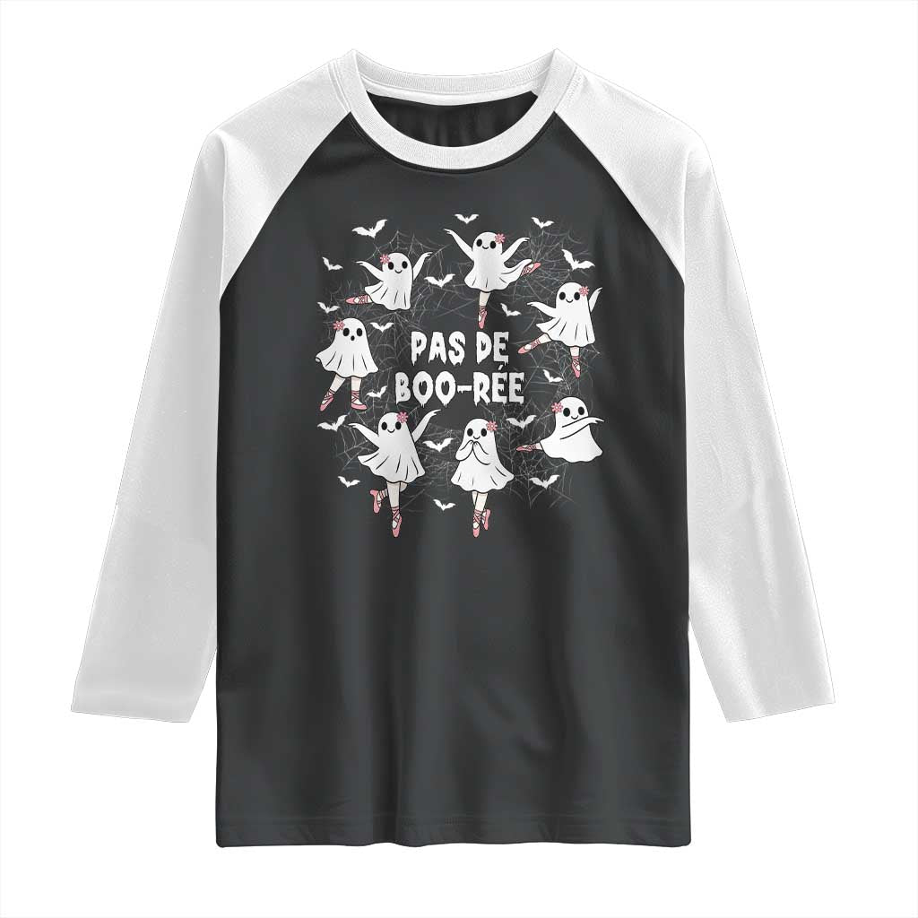 Halloween Ballet Ghost Raglan Shirt Pas De Boo Ree Gift - Wonder Print Shop