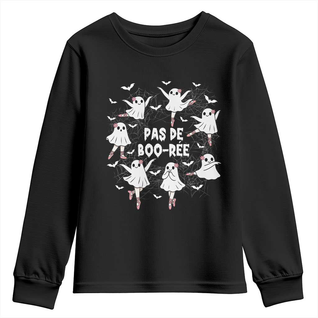 Halloween Ballet Ghost Youth Sweatshirt Pas De Boo Ree Gift - Wonder Print Shop