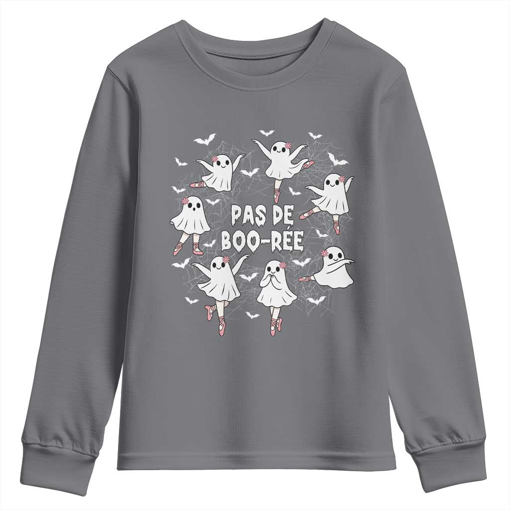 Halloween Ballet Ghost Youth Sweatshirt Pas De Boo Ree Gift - Wonder Print Shop