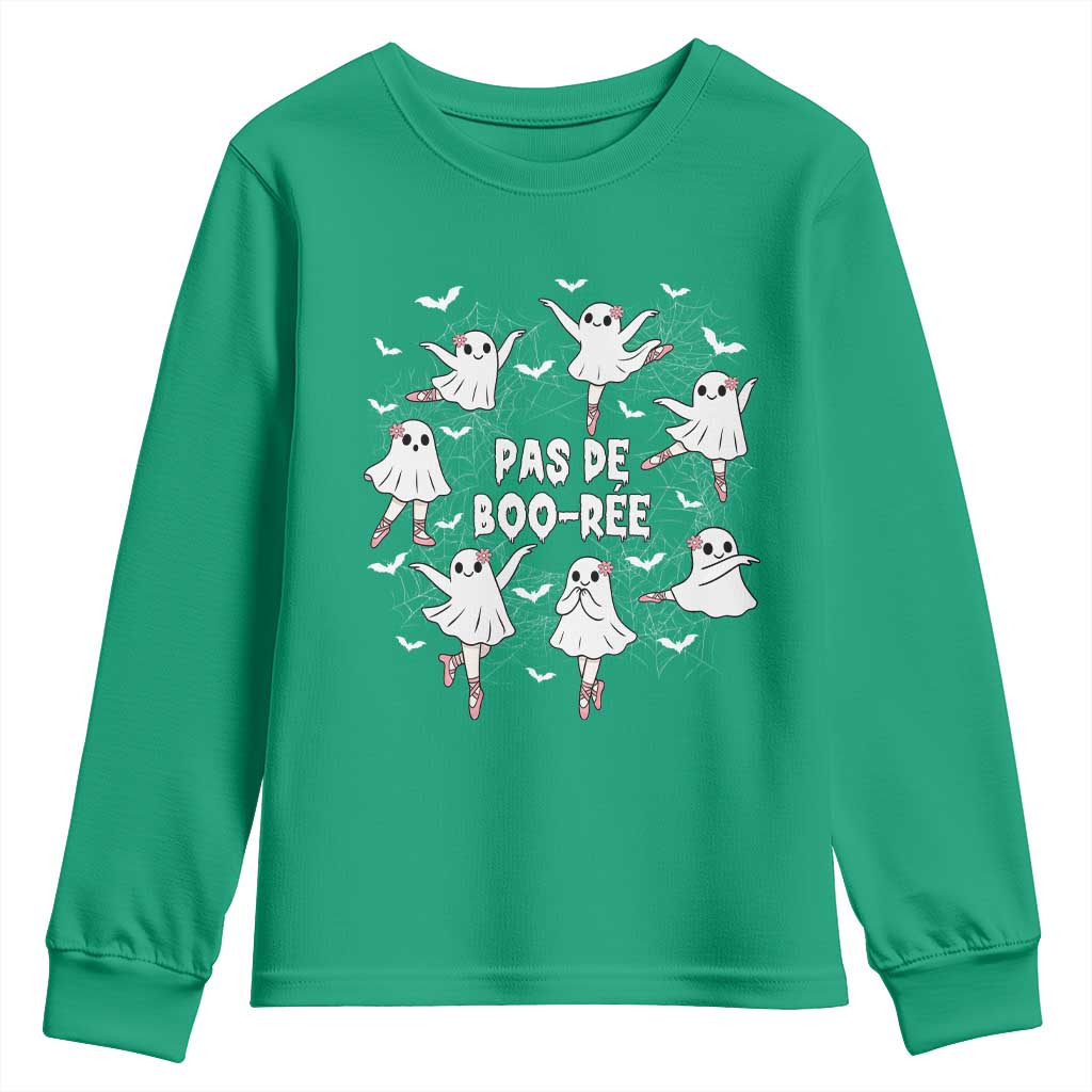 Halloween Ballet Ghost Youth Sweatshirt Pas De Boo Ree Gift - Wonder Print Shop