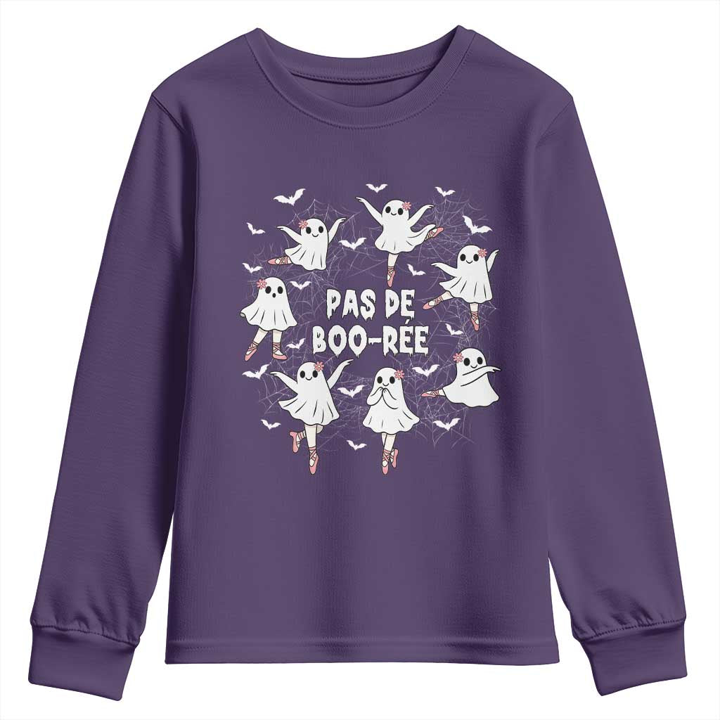 Halloween Ballet Ghost Youth Sweatshirt Pas De Boo Ree Gift - Wonder Print Shop