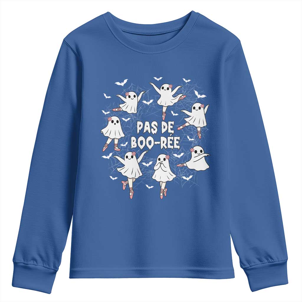Halloween Ballet Ghost Youth Sweatshirt Pas De Boo Ree Gift - Wonder Print Shop