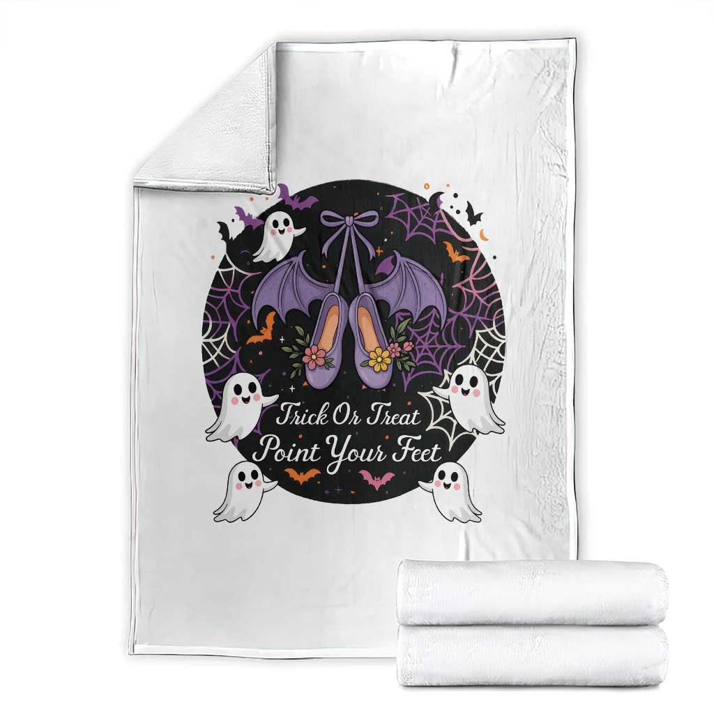 Trick Or Treat Point Your Feet Throw Blanket Funny Halloween Ballet Gift - Wonder Print Shop