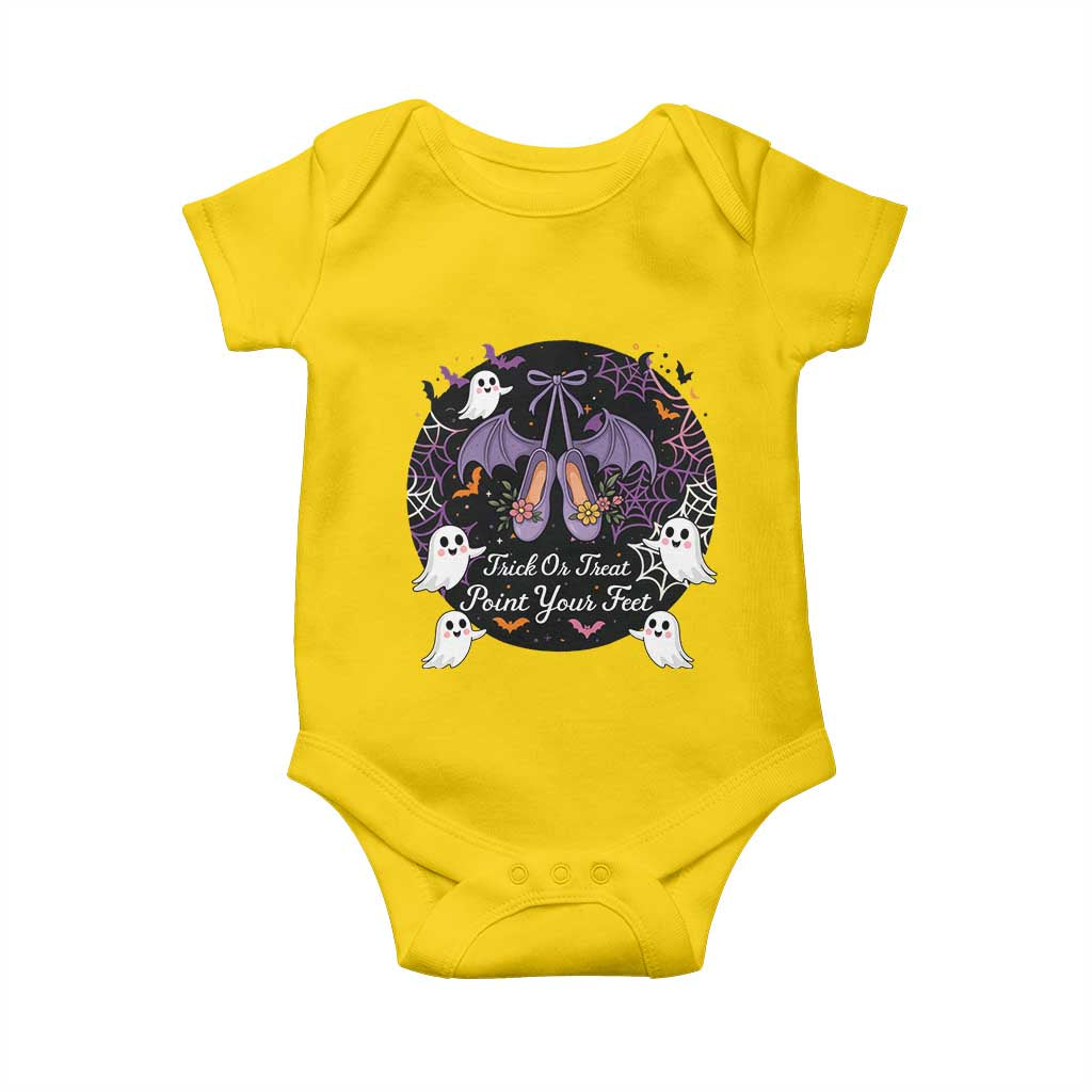 Trick Or Treat Point Your Feet Baby Onesie Funny Halloween Ballet Gift - Wonder Print Shop