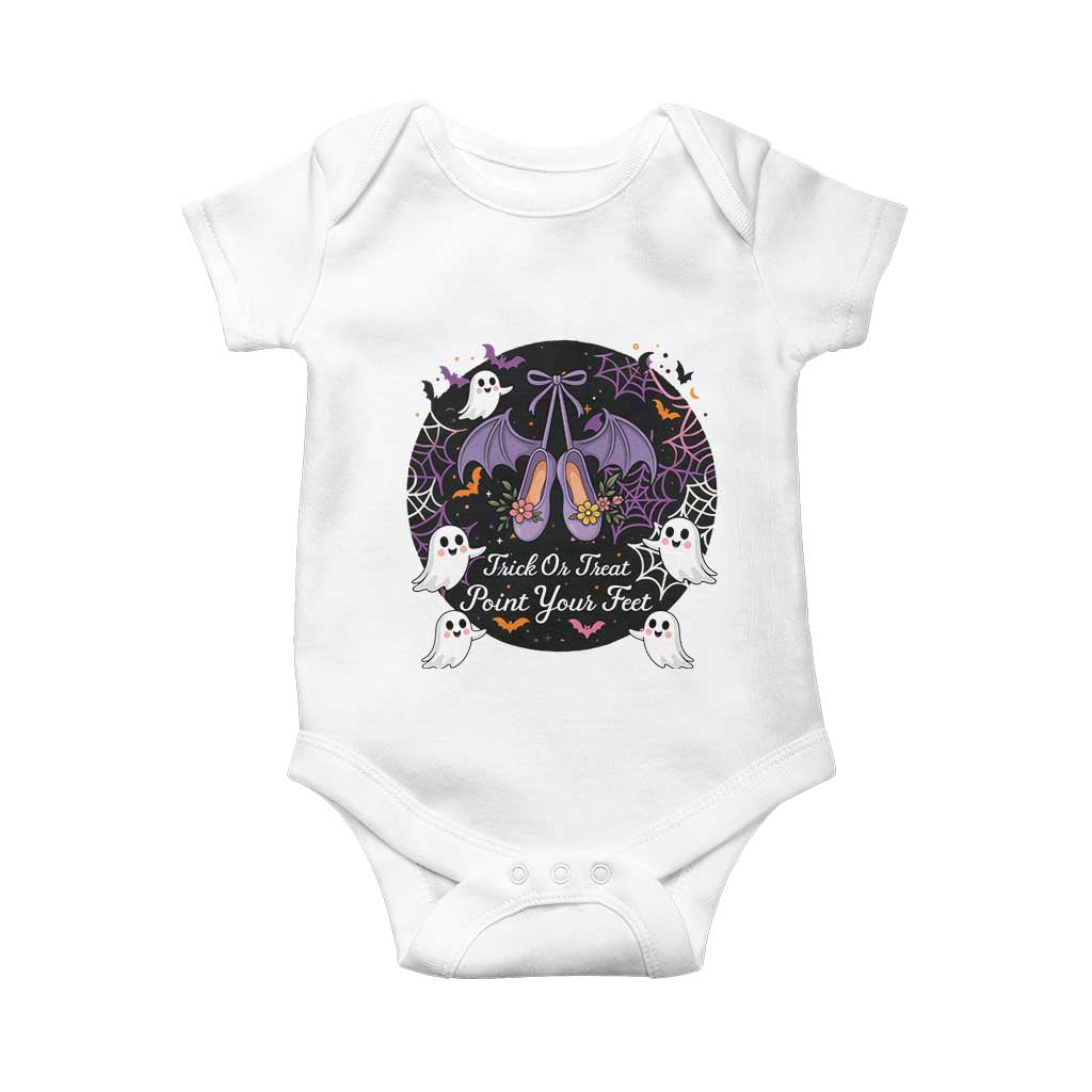 Trick Or Treat Point Your Feet Baby Onesie Funny Halloween Ballet Gift - Wonder Print Shop