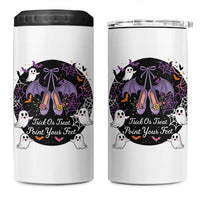 Trick Or Treat Point Your Feet 4 in 1 Can Cooler Tumbler Funny Halloween Ballet Gift