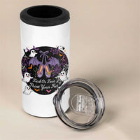 Trick Or Treat Point Your Feet 4 in 1 Can Cooler Tumbler Funny Halloween Ballet Gift
