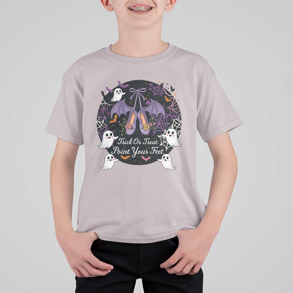 Trick Or Treat Point Your Feet T Shirt For Kid Funny Halloween Ballet Gift - Wonder Print Shop