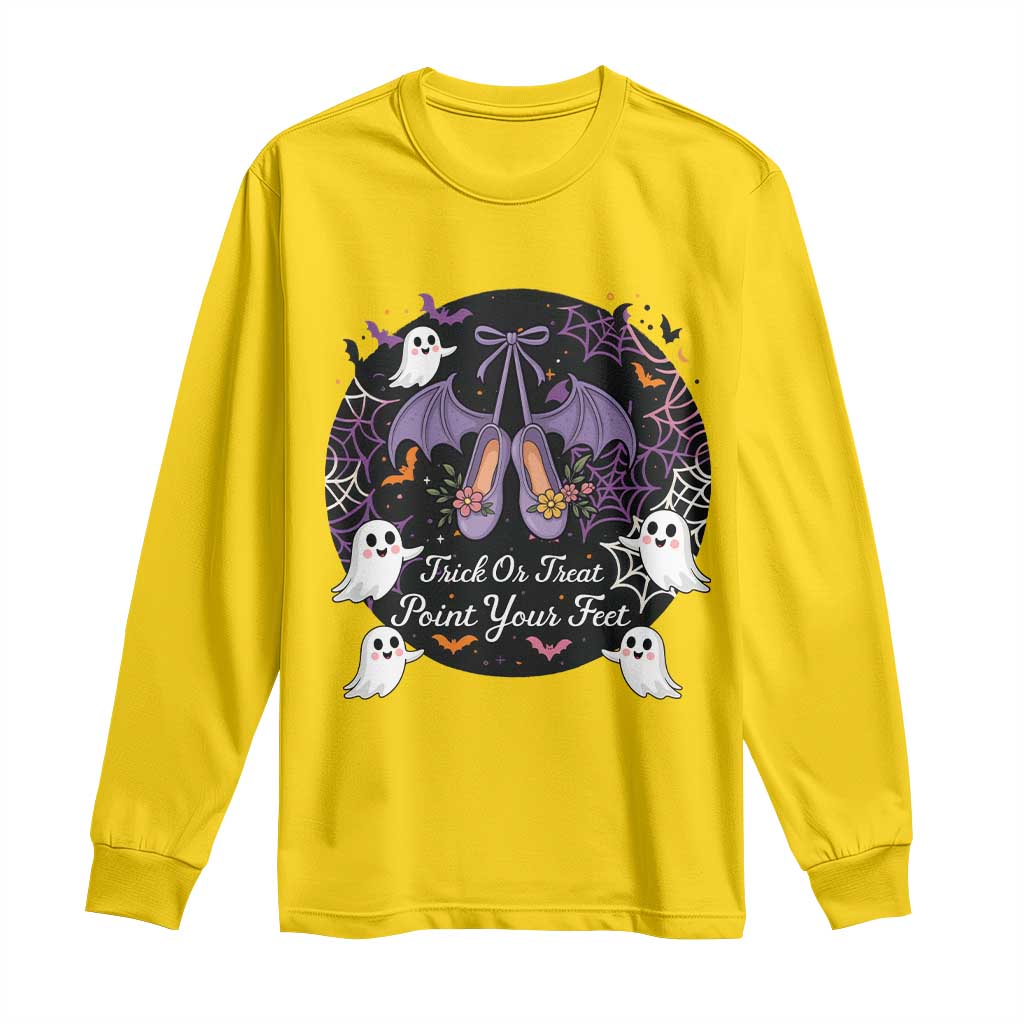 Trick Or Treat Point Your Feet Long Sleeve Shirt Funny Halloween Ballet Gift - Wonder Print Shop