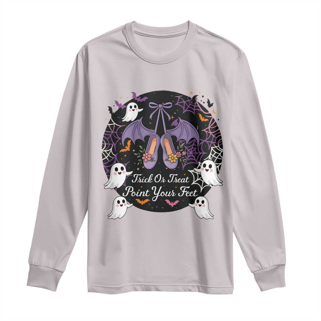 Trick Or Treat Point Your Feet Long Sleeve Shirt Funny Halloween Ballet Gift - Wonder Print Shop