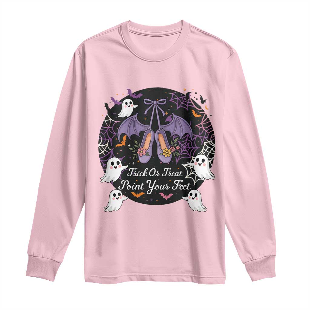 Trick Or Treat Point Your Feet Long Sleeve Shirt Funny Halloween Ballet Gift - Wonder Print Shop