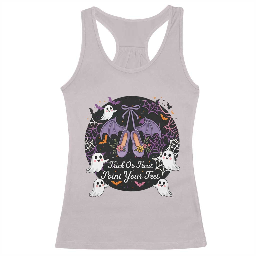 Trick Or Treat Point Your Feet Racerback Tank Top Funny Halloween Ballet Gift - Wonder Print Shop