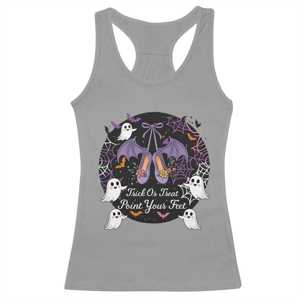 Trick Or Treat Point Your Feet Racerback Tank Top Funny Halloween Ballet Gift - Wonder Print Shop