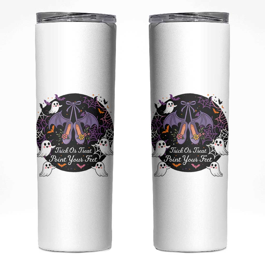 Trick Or Treat Point Your Feet Skinny Tumbler Funny Halloween Ballet Gift