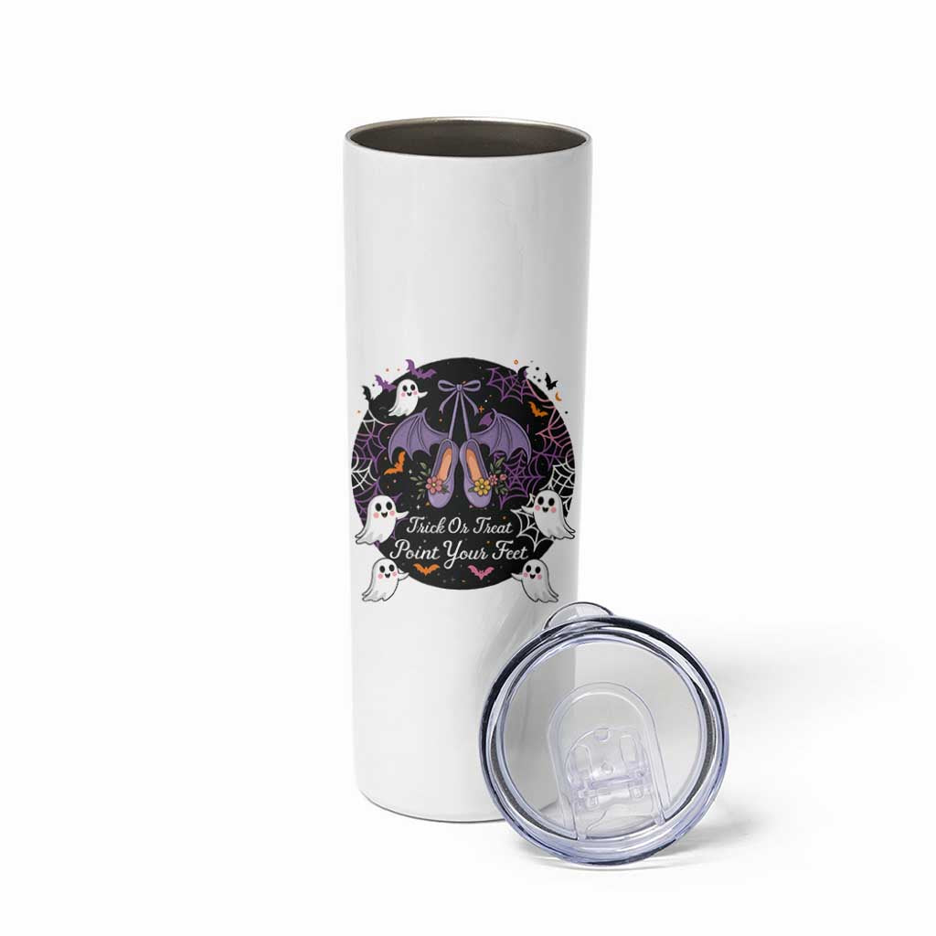 Trick Or Treat Point Your Feet Skinny Tumbler Funny Halloween Ballet Gift