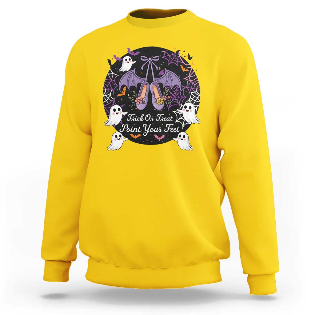 Trick Or Treat Point Your Feet Sweatshirt Funny Halloween Ballet Gift - Wonder Print Shop
