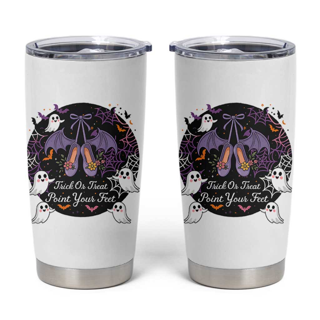 Trick Or Treat Point Your Feet Tumbler Cup Funny Halloween Ballet Gift