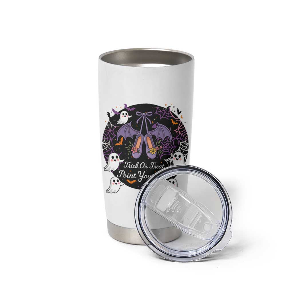 Trick Or Treat Point Your Feet Tumbler Cup Funny Halloween Ballet Gift