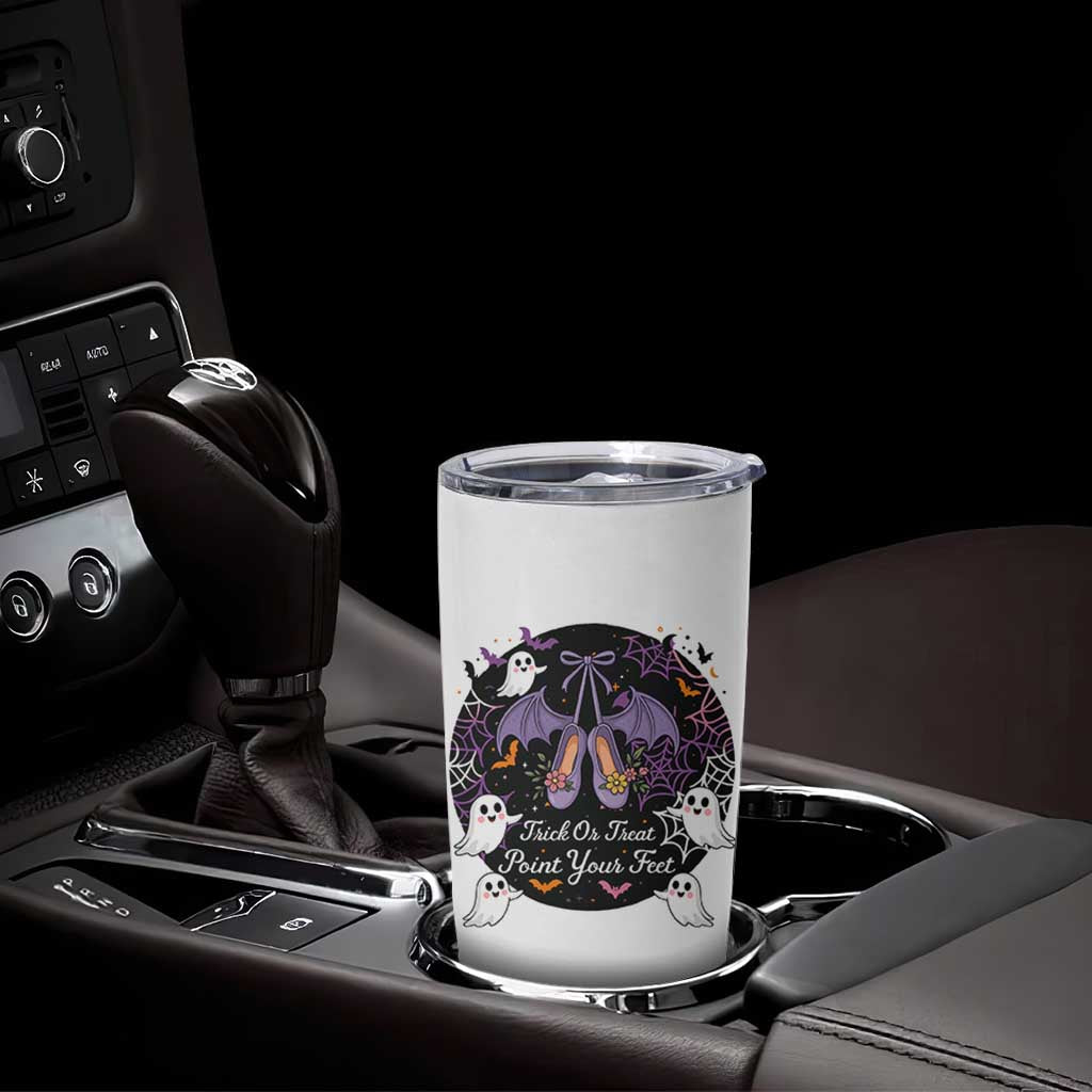 Trick Or Treat Point Your Feet Tumbler Cup Funny Halloween Ballet Gift
