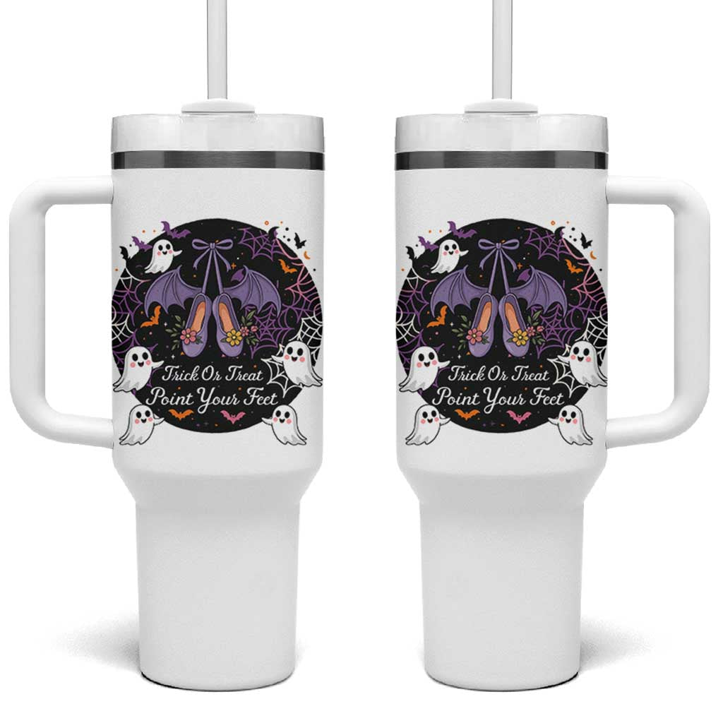 Trick Or Treat Point Your Feet Tumbler With Handle Funny Halloween Ballet Gift