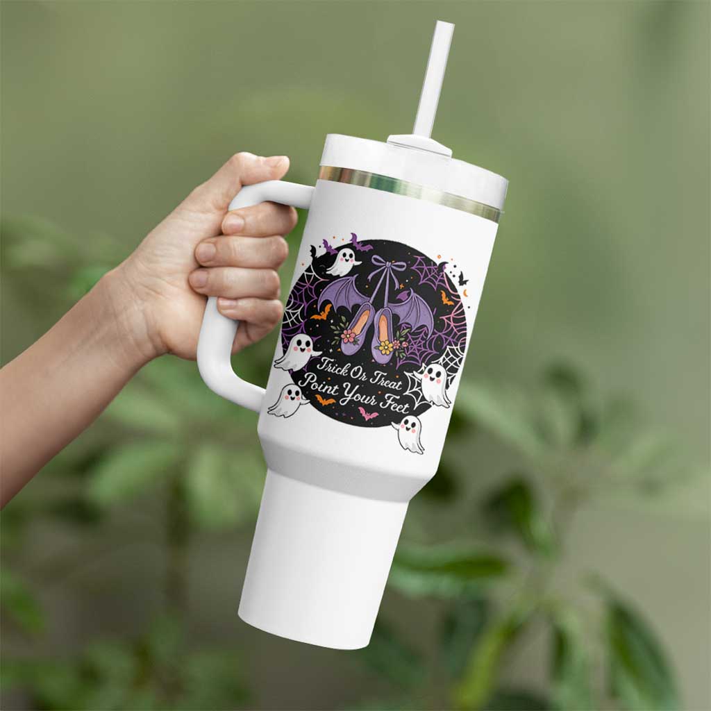Trick Or Treat Point Your Feet Tumbler With Handle Funny Halloween Ballet Gift