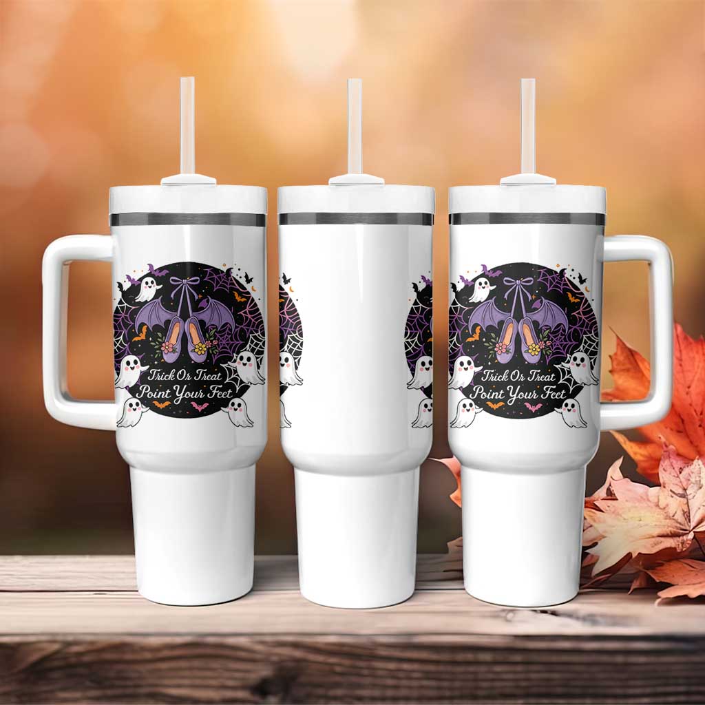 Trick Or Treat Point Your Feet Tumbler With Handle Funny Halloween Ballet Gift