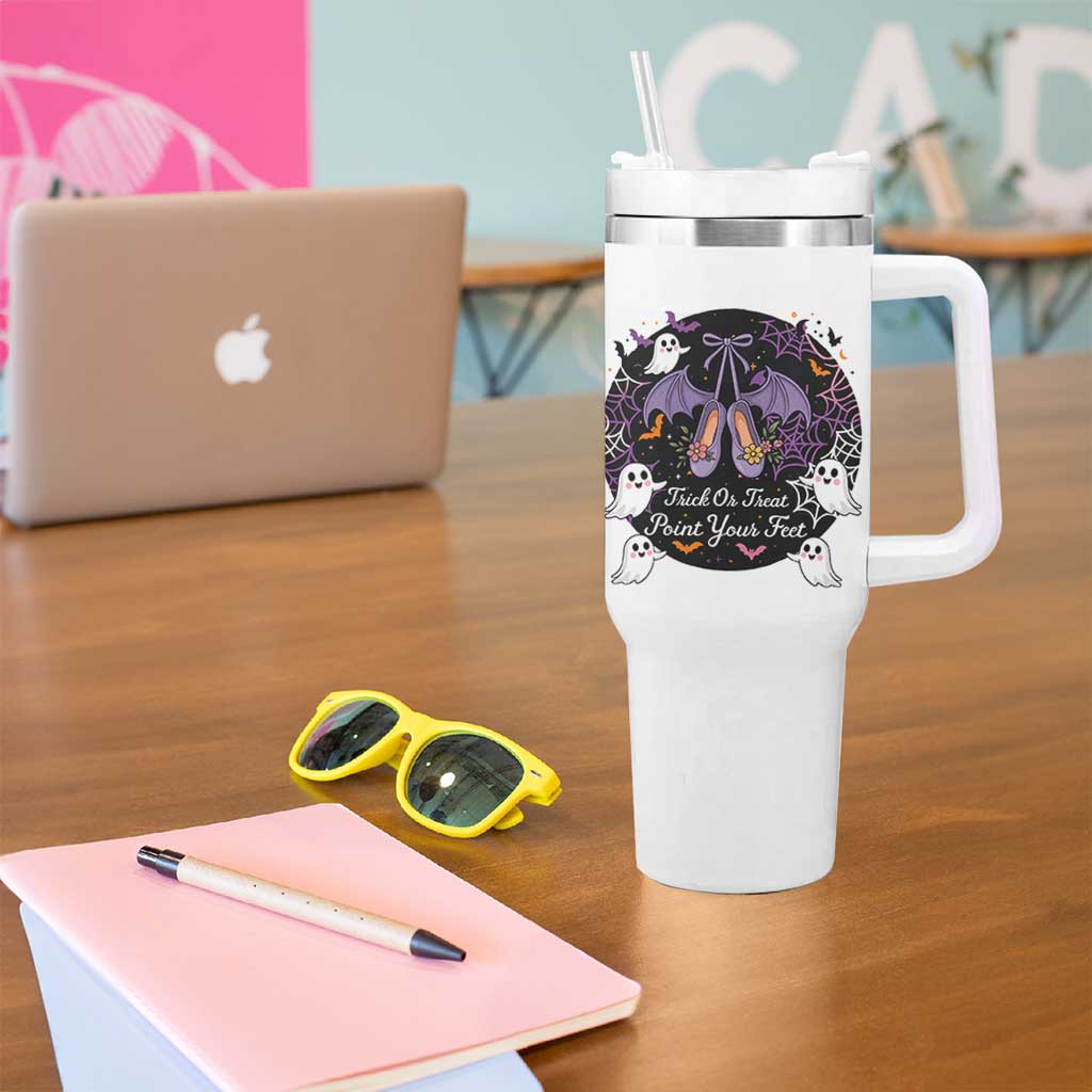 Trick Or Treat Point Your Feet Tumbler With Handle Funny Halloween Ballet Gift