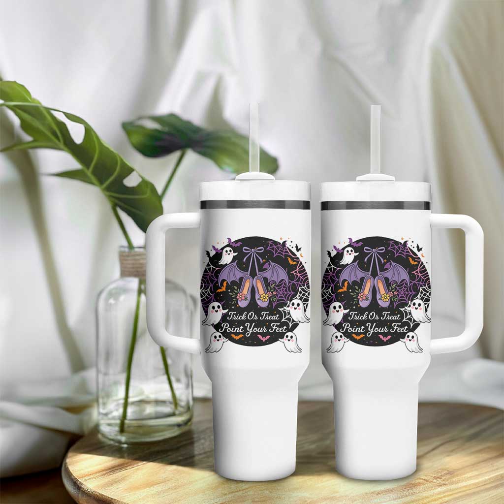 Trick Or Treat Point Your Feet Tumbler With Handle Funny Halloween Ballet Gift