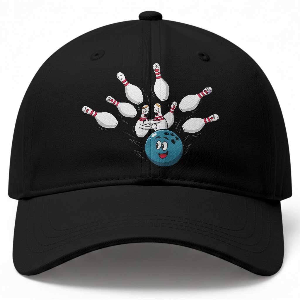 Funny Sport Bowler Gift Baseball Cap Bowling Ball Chasing Pins