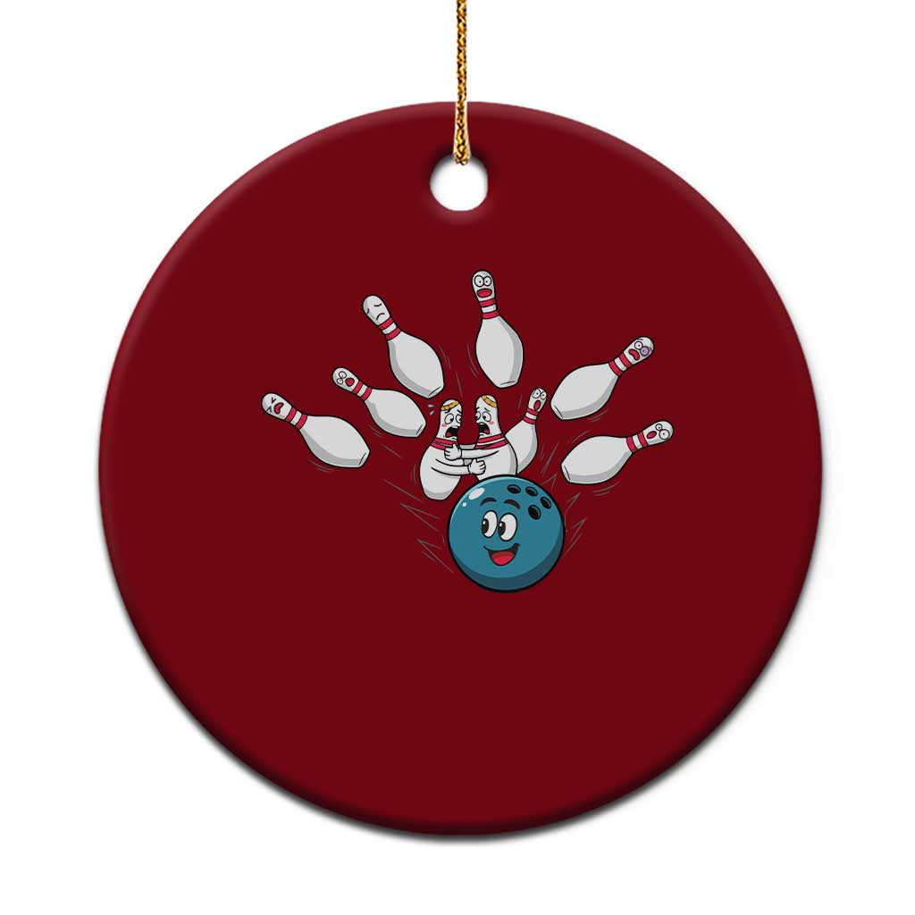 Funny Sport Bowler Gift Ceramic Ornament Bowling Ball Chasing Pins - Wonder Print Shop