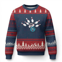 Funny Sport Bowler Gift Ugly Christmas Sweater Bowling Ball Chasing Pins - Wonder Print Shop