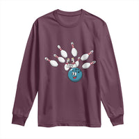 Funny Sport Bowler Gift Long Sleeve Shirt Bowling Ball Chasing Pins - Wonder Print Shop