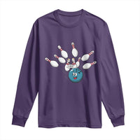 Funny Sport Bowler Gift Long Sleeve Shirt Bowling Ball Chasing Pins - Wonder Print Shop