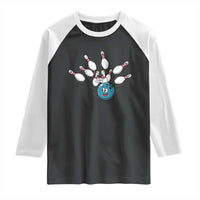 Funny Sport Bowler Gift Raglan Shirt Bowling Ball Chasing Pins - Wonder Print Shop