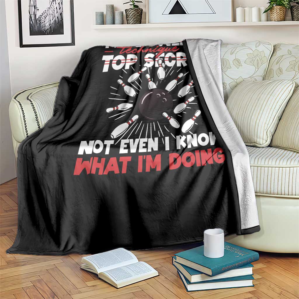 My Bowling Technique Is Top Secret Throw Blanket Funny Bowler Gift - Wonder Print Shop
