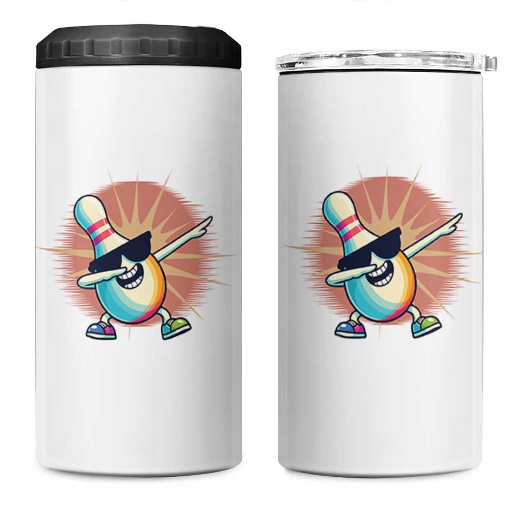 Dabbing Bowling Pin 4 in 1 Can Cooler Tumbler Funny Player Gift - Wonder Print Shop