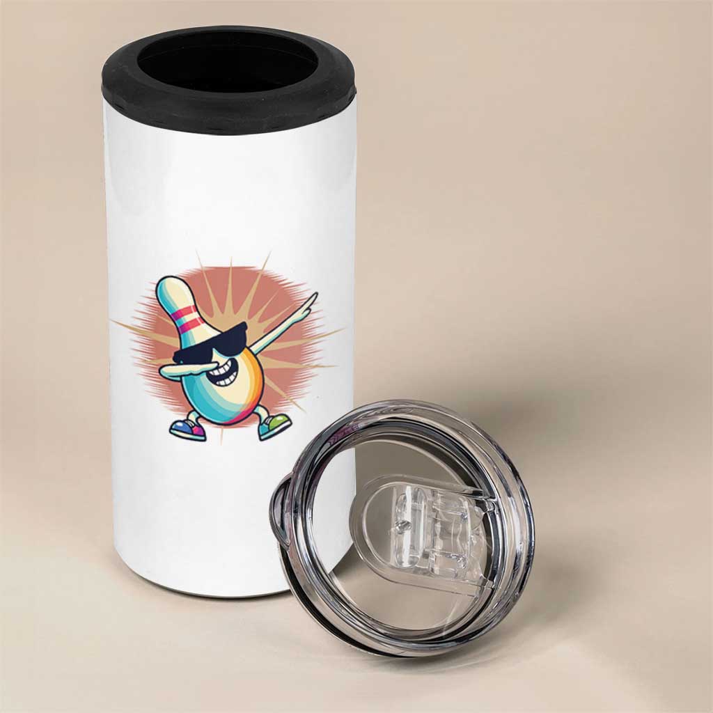 Dabbing Bowling Pin 4 in 1 Can Cooler Tumbler Funny Player Gift - Wonder Print Shop