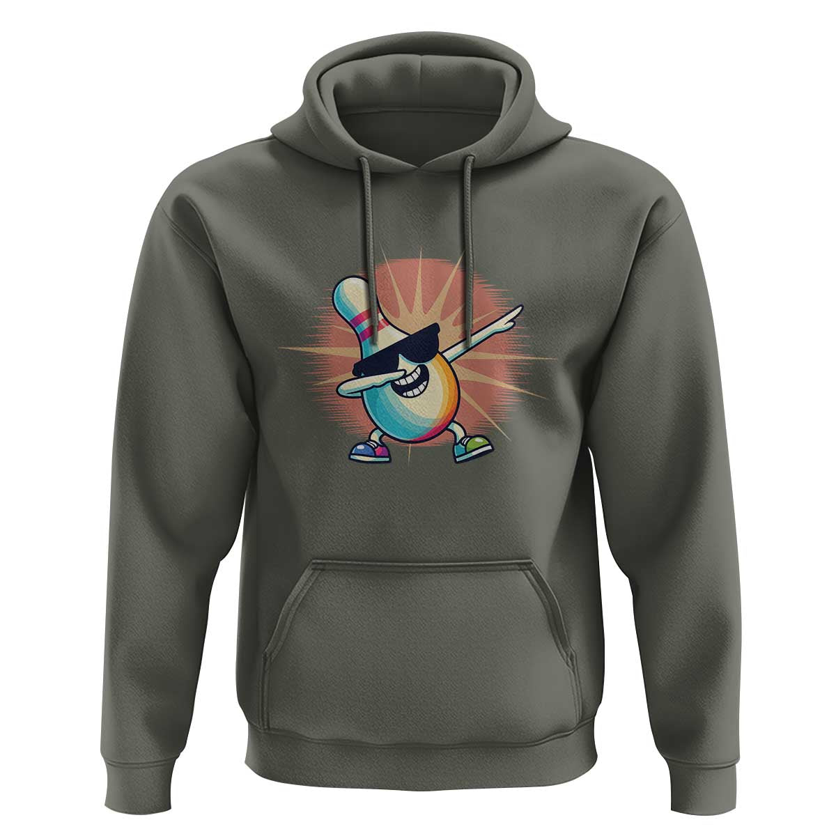 Dabbing Bowling Pin Hoodie Funny Player Gift - Wonder Print Shop