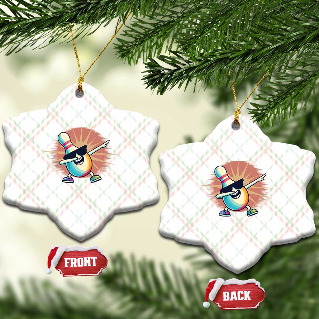 Dabbing Bowling Pin Ceramic Ornament Funny Player Gift - Wonder Print Shop