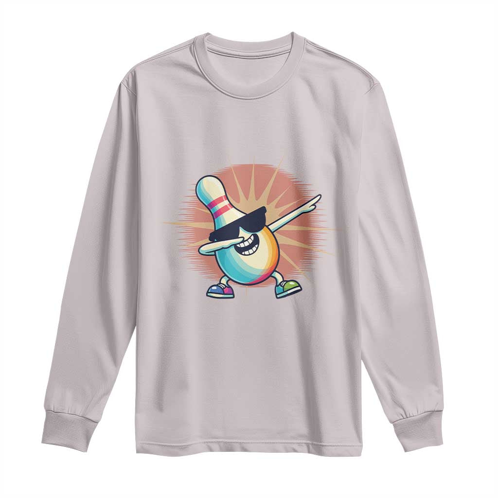 Dabbing Bowling Pin Long Sleeve Shirt Funny Player Gift - Wonder Print Shop