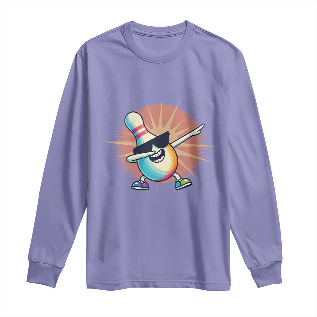 Dabbing Bowling Pin Long Sleeve Shirt Funny Player Gift - Wonder Print Shop