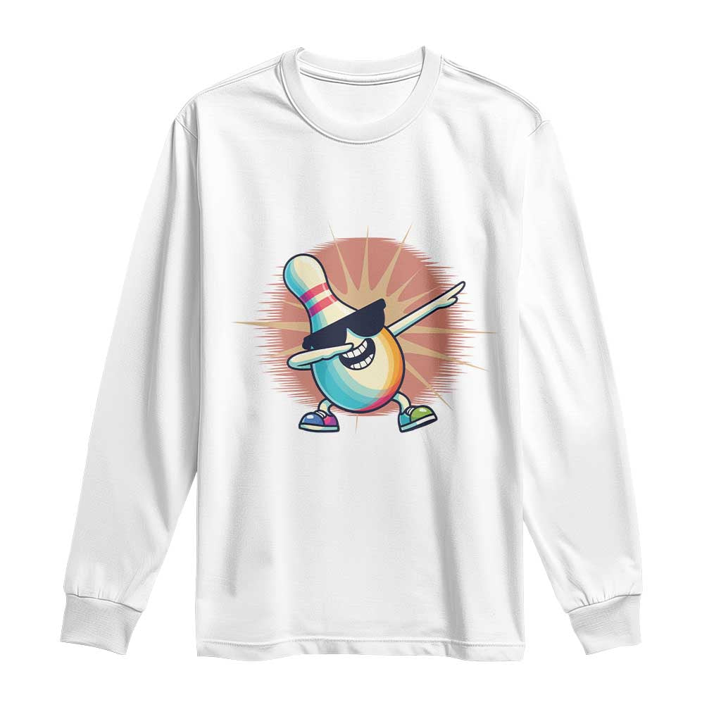 Dabbing Bowling Pin Long Sleeve Shirt Funny Player Gift - Wonder Print Shop